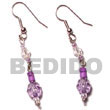 Natural Dangling Lavender 4-5 Coco BFJ529ER Shell Beads Shell Jewelry Coco Earrings