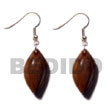 Natural Dangling 35mmx30mm Bayong Wood BFJ5344ER Shell Beads Shell Jewelry Wooden Earrings