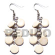 Natural Dangling 10mm Bleach White BFJ5463ER Shell Beads Shell Jewelry Coco Earrings