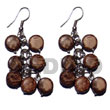 Natural Dangling 10mm Natural Brown BFJ5465ER Shell Beads Shell Jewelry Coco Earrings