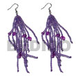 Natural Dangling Lavender Glass Beads BFJ5470ER Shell Beads Shell Jewelry Resin Earrings