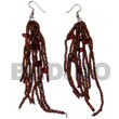 Natural Dangling Brown Glass Beads with Resin Nuggets