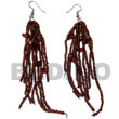 Natural Dangling Brown Glass Beads BFJ5471ER Shell Beads Shell Jewelry Resin Earrings