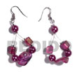 Natural Dangling Floating Lavender BFJ5563ER Shell Beads Shell Jewelry Shell Earrings