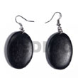 Natural Dangling Oval 38mmx27mm BFJ5566ER Shell Beads Shell Jewelry Wooden Earrings