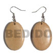 Natural Dangling Oval 38mmx27mm BFJ5567ER Shell Beads Shell Jewelry Wooden Earrings