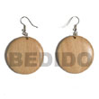 Natural Dangling Round 32mm Natural BFJ5568ER Shell Beads Shell Jewelry Wooden Earrings