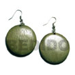 Natural Dangling Round 32mm Natural BFJ5570ER Shell Beads Shell Jewelry Wooden Earrings