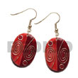 Natural Dangling Handpainted And BFJ5596ER Shell Beads Shell Jewelry Hand Painted Earrings