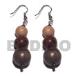 Natural Dangling Round natural Wood Graduated 15mm/12mm/10mm Beads