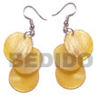 Natural Dangling 3Pcs. Round 15mm BFJ5615ER Shell Beads Shell Jewelry Shell Earrings