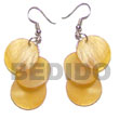 Natural Dangling 3Pcs. Round 15mm Orange Hammershell