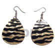 Natural Dangling 40mmx34mm Teardrop Mop with Animal Print