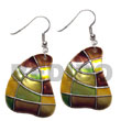 Natural Dangling Handpainted And BFJ5642ER Shell Beads Shell Jewelry Hand Painted Earrings