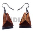 Natural Dangling 20mmx17mm Wooden Earrings