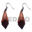 Natural Dangling 30mmx13mm Wooden Earrings