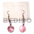 Natural Dangling Round 25mm Pink Hammershell