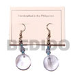 Natural Dangling Round 25mm Aqua Blue Hammershell