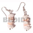 Natural Dangling White Rose   Pink BFJ669ER Shell Beads Shell Jewelry Shell Earrings