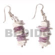 Natural Dangling White Rose   Dyed BFJ670ER Shell Beads Shell Jewelry Shell Earrings