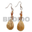 Dangling Brownlip Teardrop W/ Crystal Nuggets &