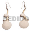 Natural Dangling White Piktin   BFJ762ER Shell Beads Shell Jewelry Shell Earrings