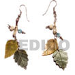 Natural Dangling mother of pearl blacklip Leaves BFJ792ER Shell Beads Shell Jewelry Shell Earrings