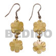 Natural Dangling 2 15mm mother of pearl Flowers BFJ864ER Shell Beads Shell Jewelry Shell Earrings