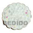Natural Capiz Shell Plate W/ Floral Design
