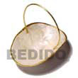 Natural Capiz Shell Hat Basket Decorative / Gift