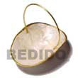 Natural Capiz Hat Basket BFJ016GD Shell Beads Shell Jewelry Capiz Shell Gifts And Decor Set