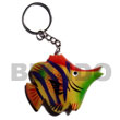 Natural Fish Handpainted Wooden Keychain