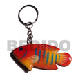 Natural Fish Handpainted Wooden Keychain