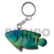 Natural Fish Handpainted Wooden Keychain