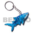 Natural Shark Handpainted Wooden Keychain