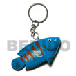 Natural Fish Handpainted Wooden BFJ010KC Shell Beads Shell Jewelry Keychain