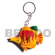 Natural Fish Handpainted Wooden BFJ011KC Shell Beads Shell Jewelry Keychain