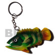 Natural Fish Handpainted Wooden Keychain