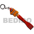Natural Fish On Fork Handpainted Wooden Keychain