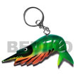 Natural Natural Shrimp Handpainted Wood Keychain 80mmx55mm Wooden Accessory Shell Products Shell Beads Shell Jewelry