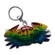 Natural Natural Crab Handpainted Wood Keychain 80mmx30mm Wooden Accessory Shell Products Shell Beads Shell Jewelry