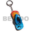 Natural colorful beach slippers keychain