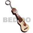 Natural Natural 100mmx30mm Polished Wooden Guitar Keychain W/ Strings Wooden Accessory Shell Products Shell Beads Shell Jewelry