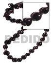 Natural Black Kukui Nuts Ribbon Lei ( Lumbang