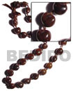 Natural Brown Kukui Nuts Ribbon Lei ( BFJ016LEI Shell Beads Shell Jewelry Kukui Nuts