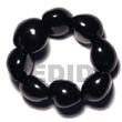 Natural Elastic 8 Pcs. Black Kukui BFJ5179BR Shell Beads Shell Jewelry Kukui Nuts