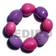 Natural Elastic 8 Pcs. Wooden BFJ5185BR Shell Beads Shell Jewelry Wooden Imitation Kukui Nuts