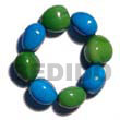 Natural Elastic 8 Pcs. Wooden BFJ5186BR Shell Beads Shell Jewelry Wooden Imitation Kukui Nuts