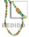 Natural 2-liner Necklace Mahogany In BFJ021NK Shell Beads Shell Jewelry Natural Color Necklace