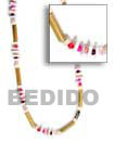 Natural Bamboo   White Shell  beads BFJ029NK Shell Beads Shell Jewelry Natural Color Necklace